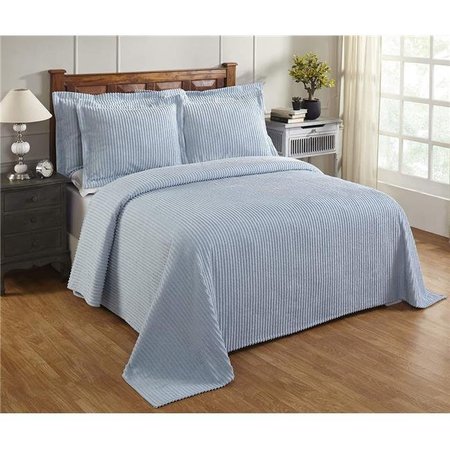 BETTER TRENDS Better Trends BSASPTWBL Jullian Collection Super Soft & Light Weight Bold Stripes Bedspread for Twin; Blue BSASPTWBL